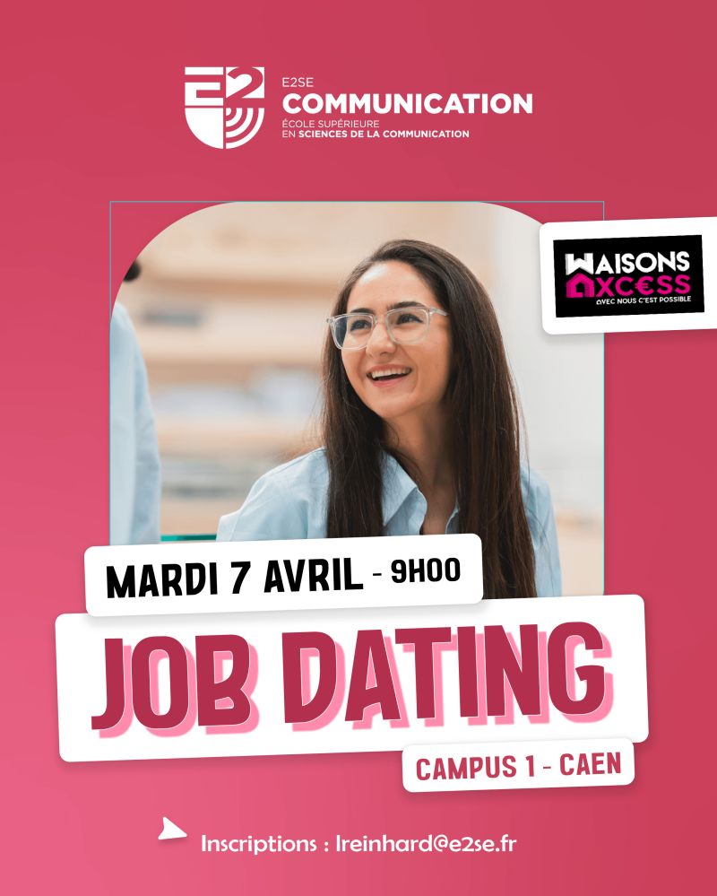 Image mise en avant de l'article Job dating E2SE Communication – Mardi 7 avril – Campus 1 – Caen
