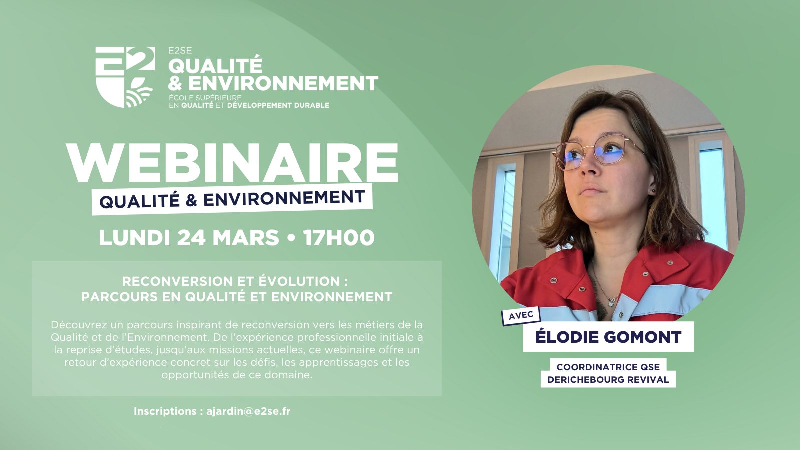 Image mise en avant de l'article Webinaire E2SE qualité et Environnement Reconversion et Evolution